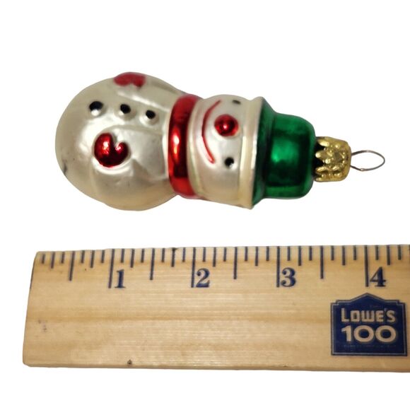 VTG ADORABLE SNOWMAN CHRISTMAS ORNAMENT MADE IN GERMANY MERCURY BLOWN GLASS EUC - Picture 7 of 8
